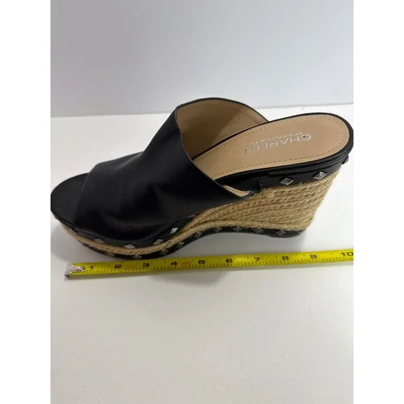 Women's Black Studded Chunky Platform Espadrilles Sz 8.5 Whimsigoth Y2K Grunge - Picture 13 of 13